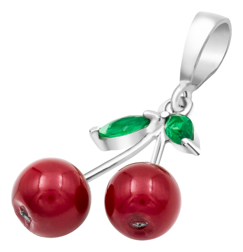 Joyaris Conjunto Dije Cadena Aretes Cereza Plata 925 Mujer Plateado