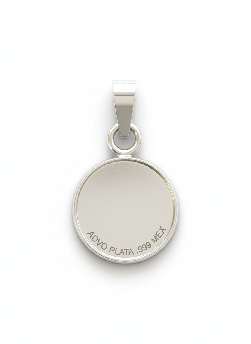 Dije Medalla Espiritu Santo Chica Plata Pura Ley 999