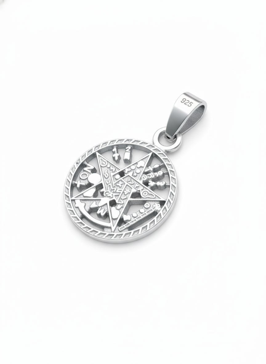 Dije Tetragramaton Plata 925 Medalla Pentagrama Mayoreo