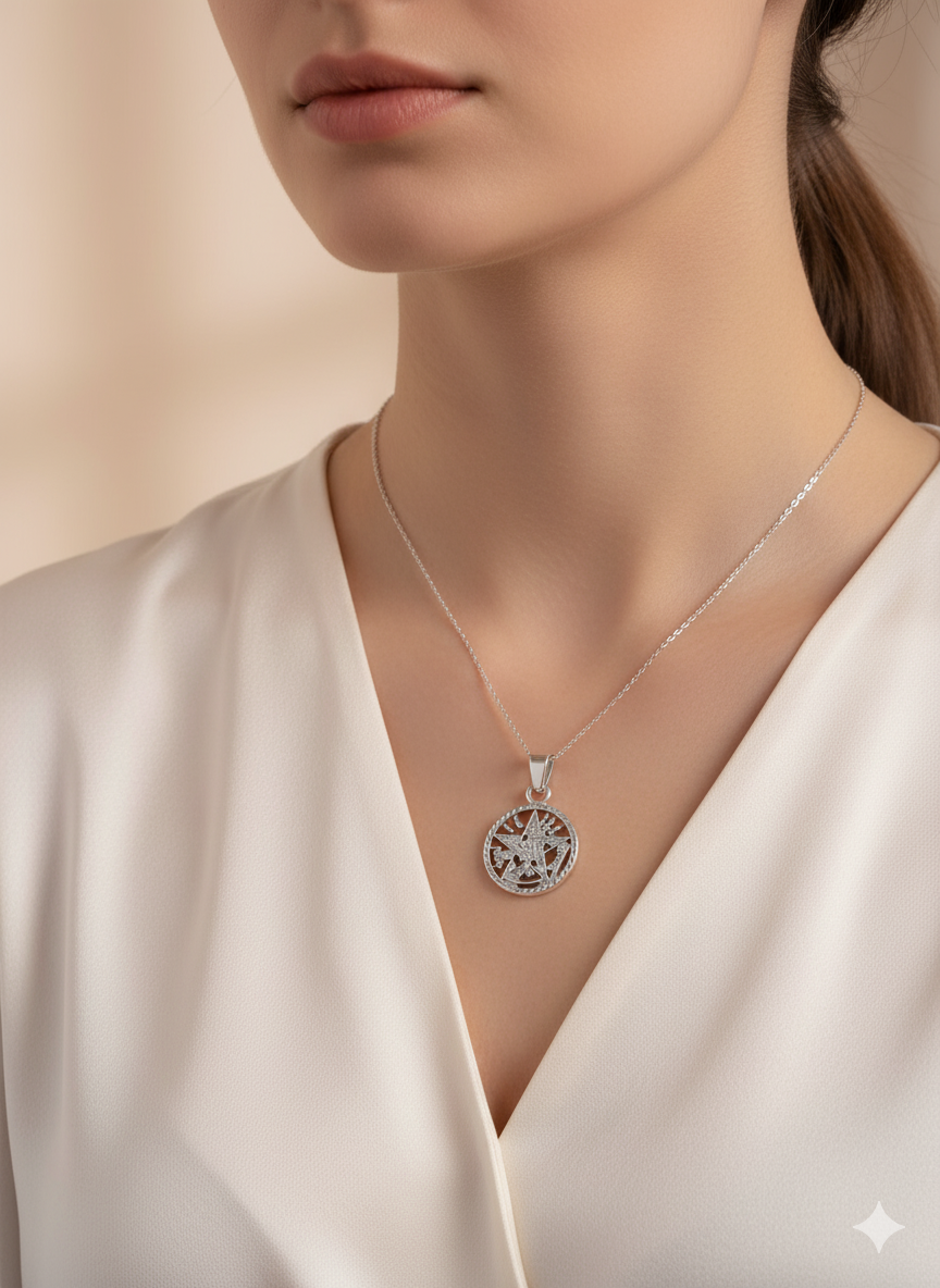 Dije Tetragramaton Plata 925 Medalla Pentagrama Mayoreo