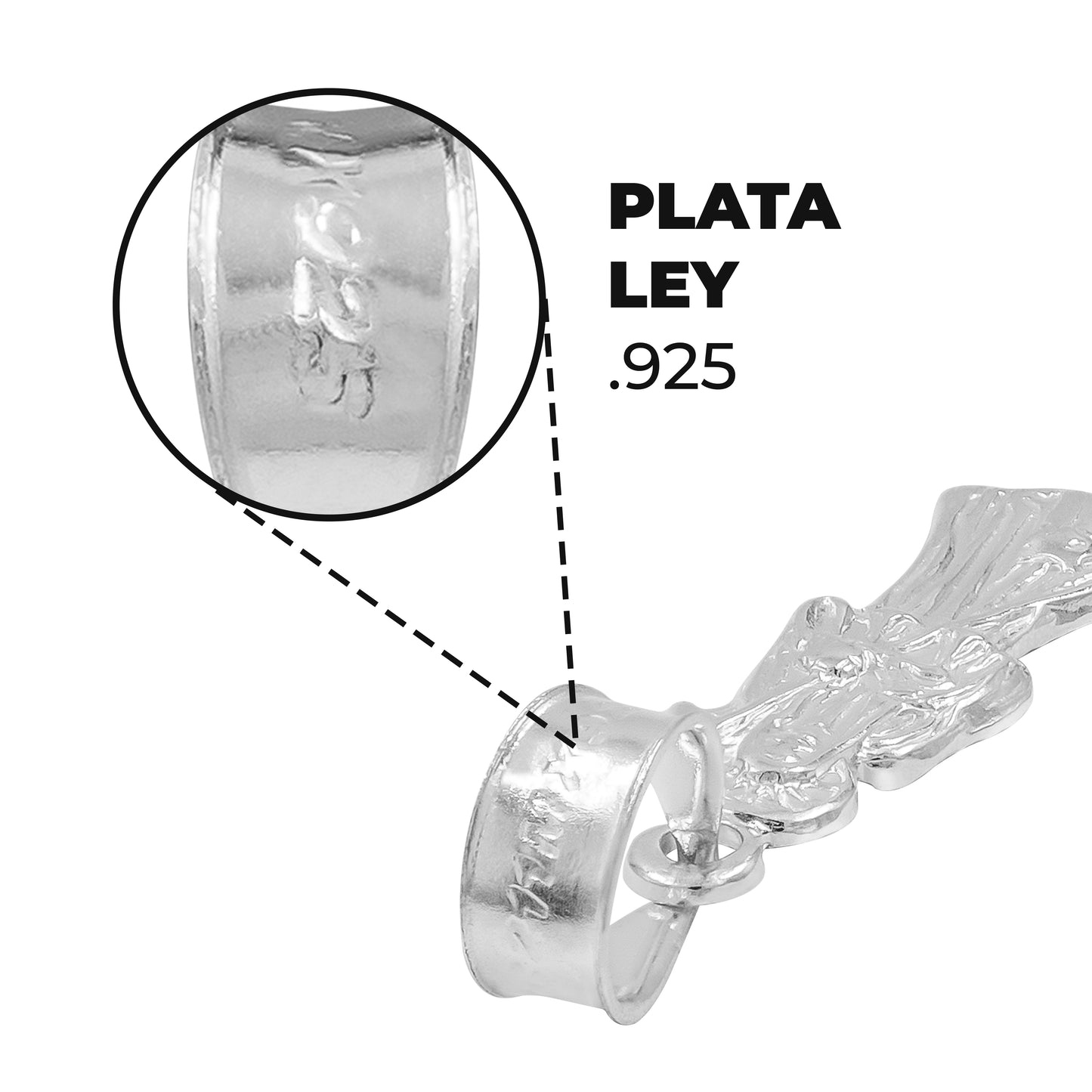 Collar Santa Muerte Hueca Troquelada Mini Plata Solida S925 Plateado