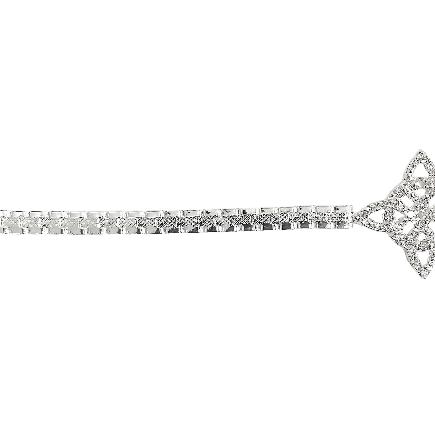 Pulsera Nudo De Bruja Diamantado Zirconias Plata 925
