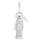 Joyaris Dije Santa Muerte 3d Grande Plata925 Hombre Zirconia Plateado