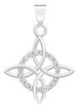 Dije Nudo De Bruja Celta Con Zirconias En Plata Ley 925