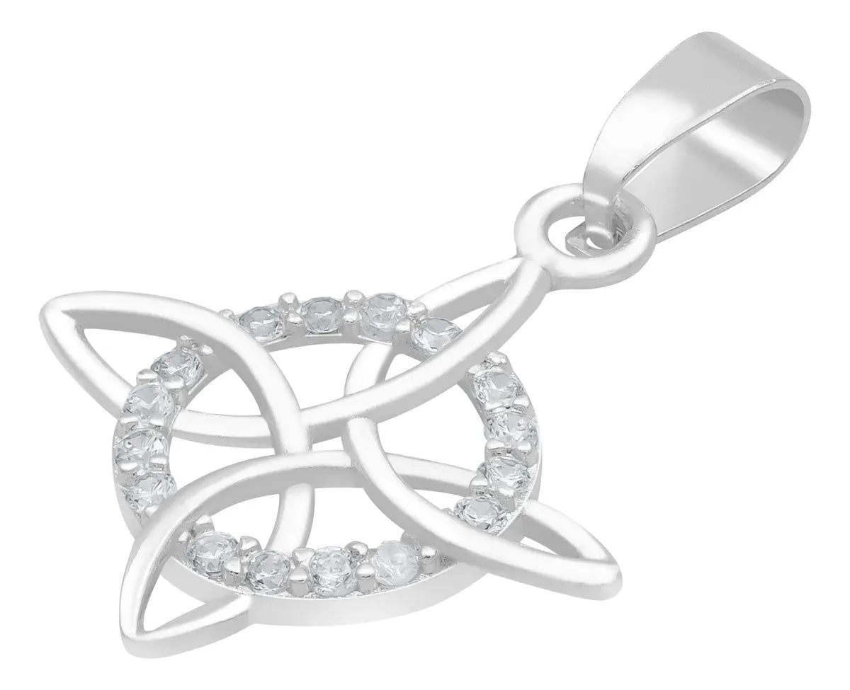 Dije Nudo De Bruja Celta Con Zirconias En Plata Ley 925
